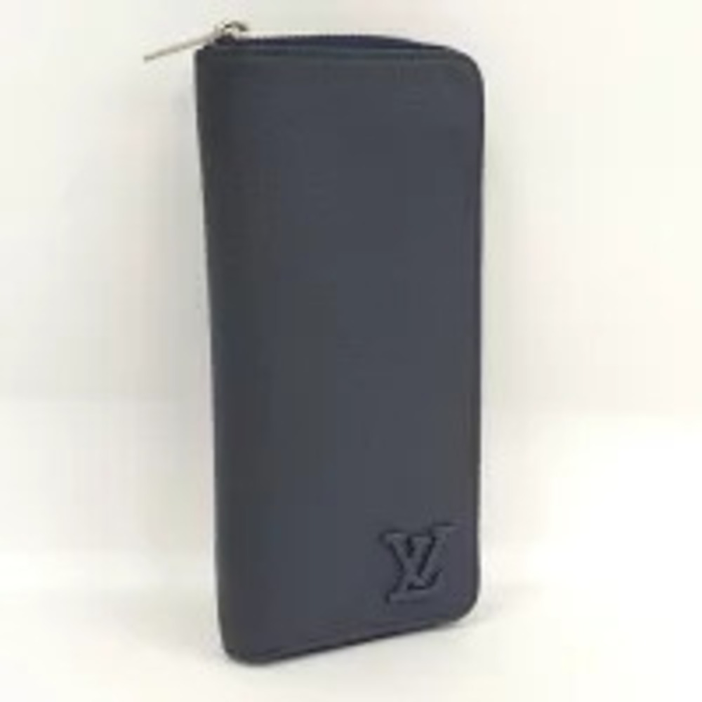 LOUIS VUITTON Zippy Wallet Vertical Round Zipper Long Aerogram Marine Blue